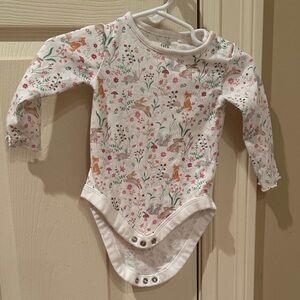 Floral Print Kids Bodysuit - White and Pink
